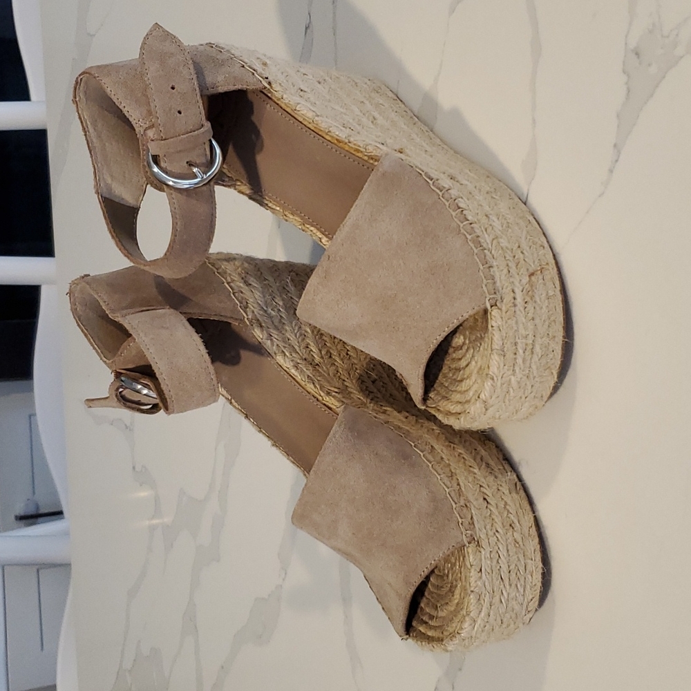COPY - Marc Fisher Alida taupe suede, platform espadrille, size 9.5.